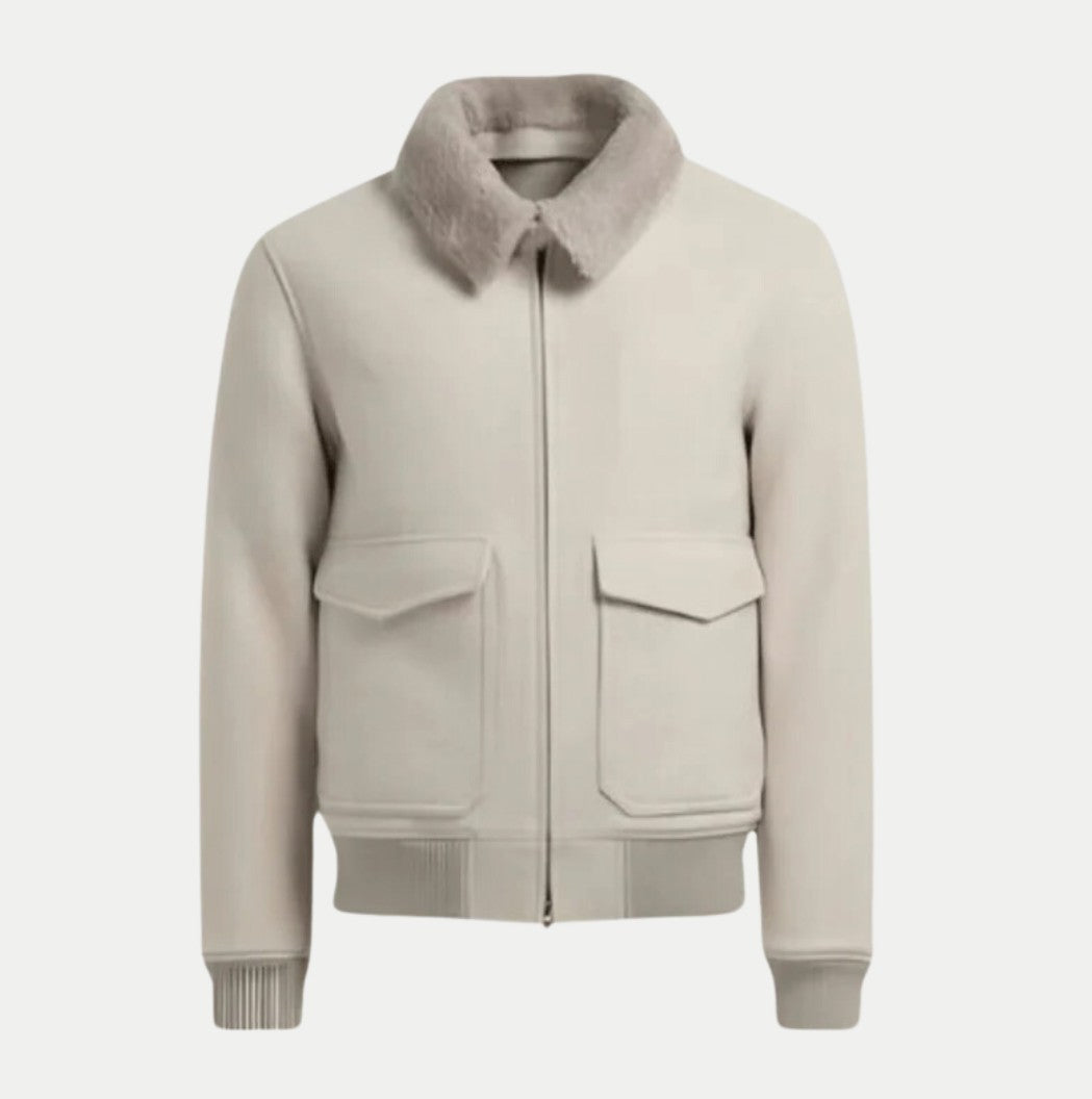 Beige bomberjack voor heren – warm, stijlvol en winterklaar