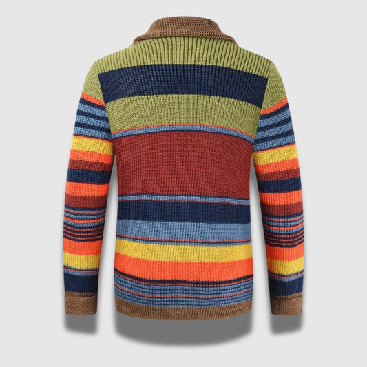 Color-block gebreide cardigan voor heren - stijlvol, zacht en verfijnd