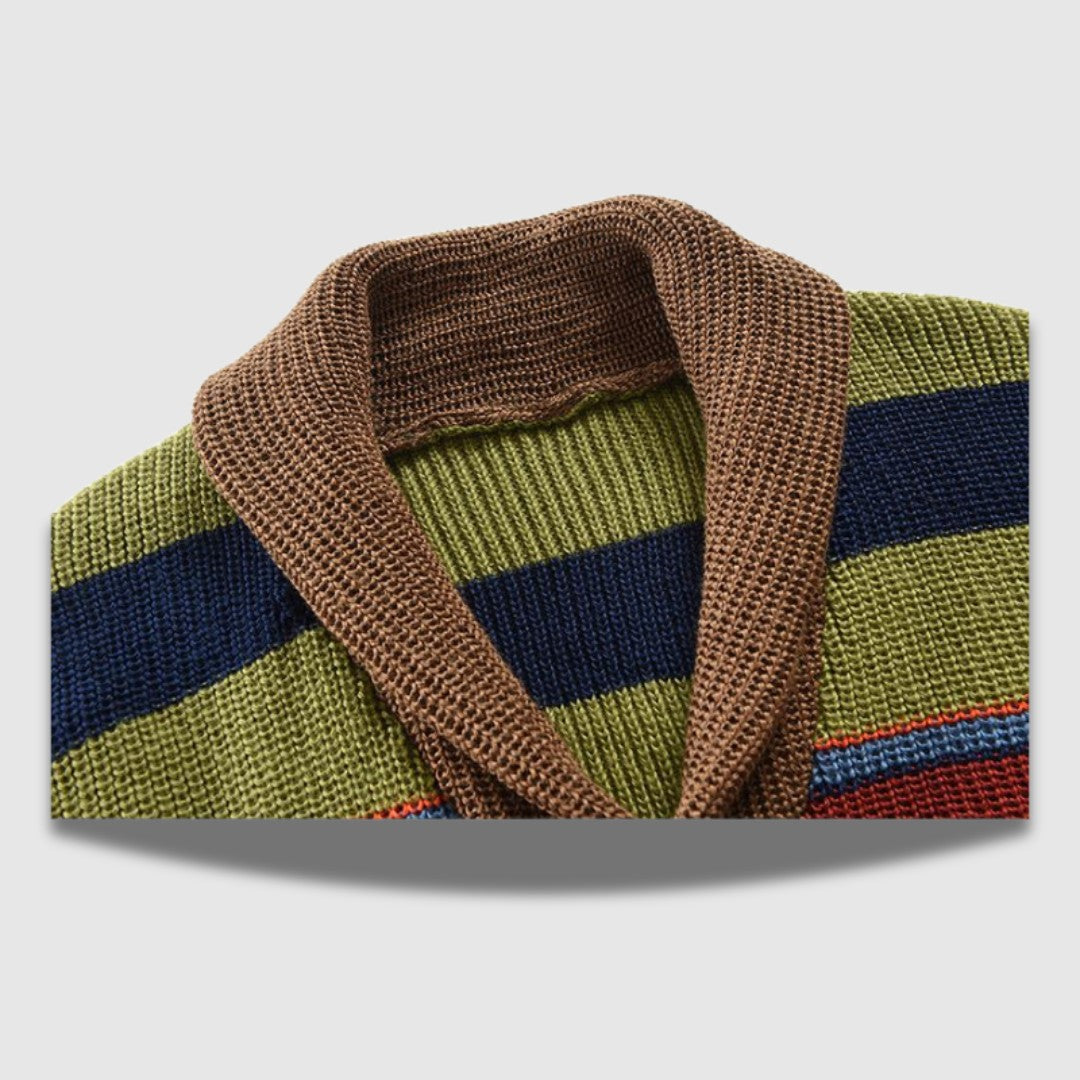 Color-block gebreide cardigan voor heren - stijlvol, zacht en verfijnd