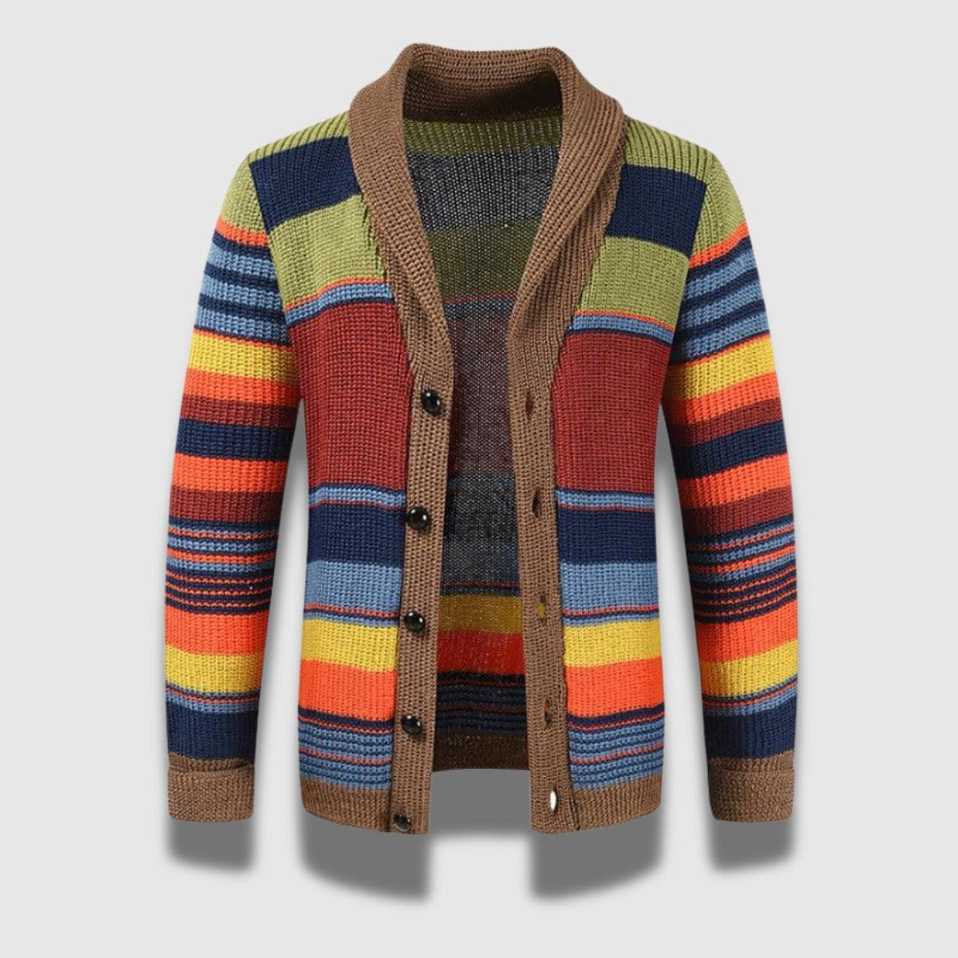 Color-block gebreide cardigan voor heren - stijlvol, zacht en verfijnd