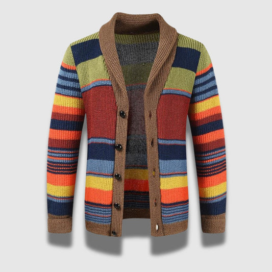 Color-block gebreide cardigan voor heren - stijlvol, zacht en verfijnd