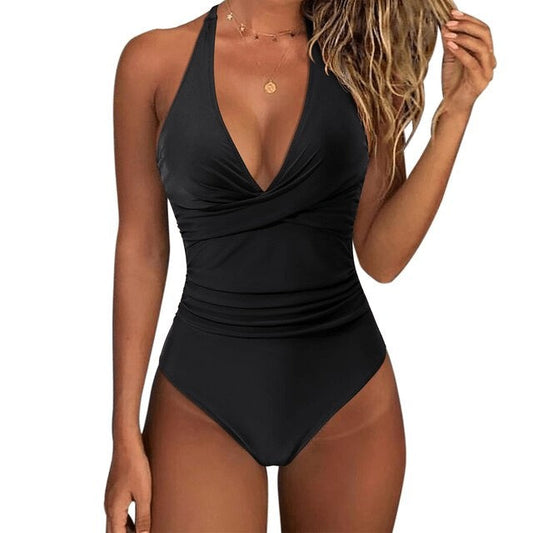 Dames Push-Up Badpak met Hoge Taille – Flatterend, Stijlvol en Snel Droog