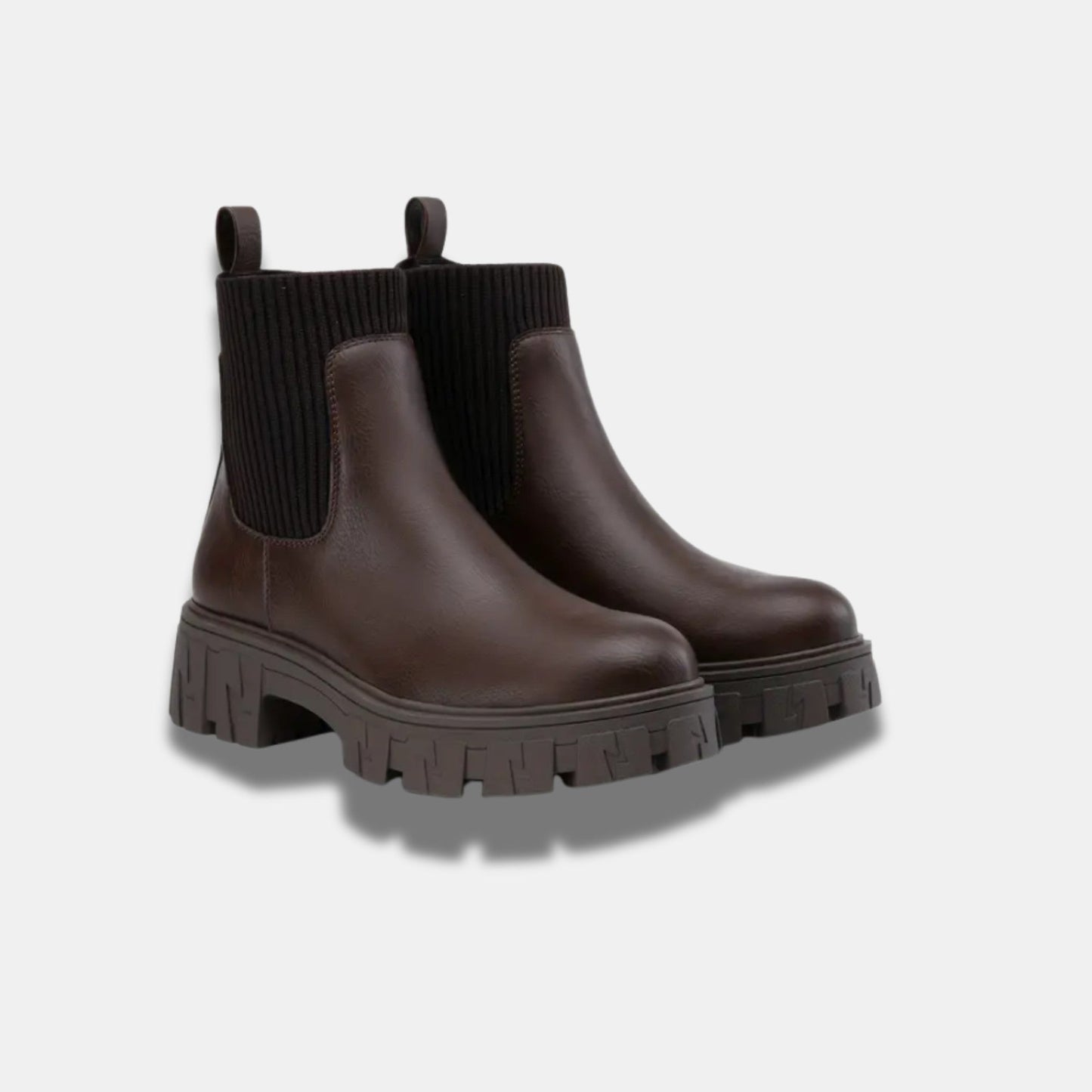 Donkerbruine Chelsea-laarzen met plateauzool voor dames – stoer, comfortabel en modern