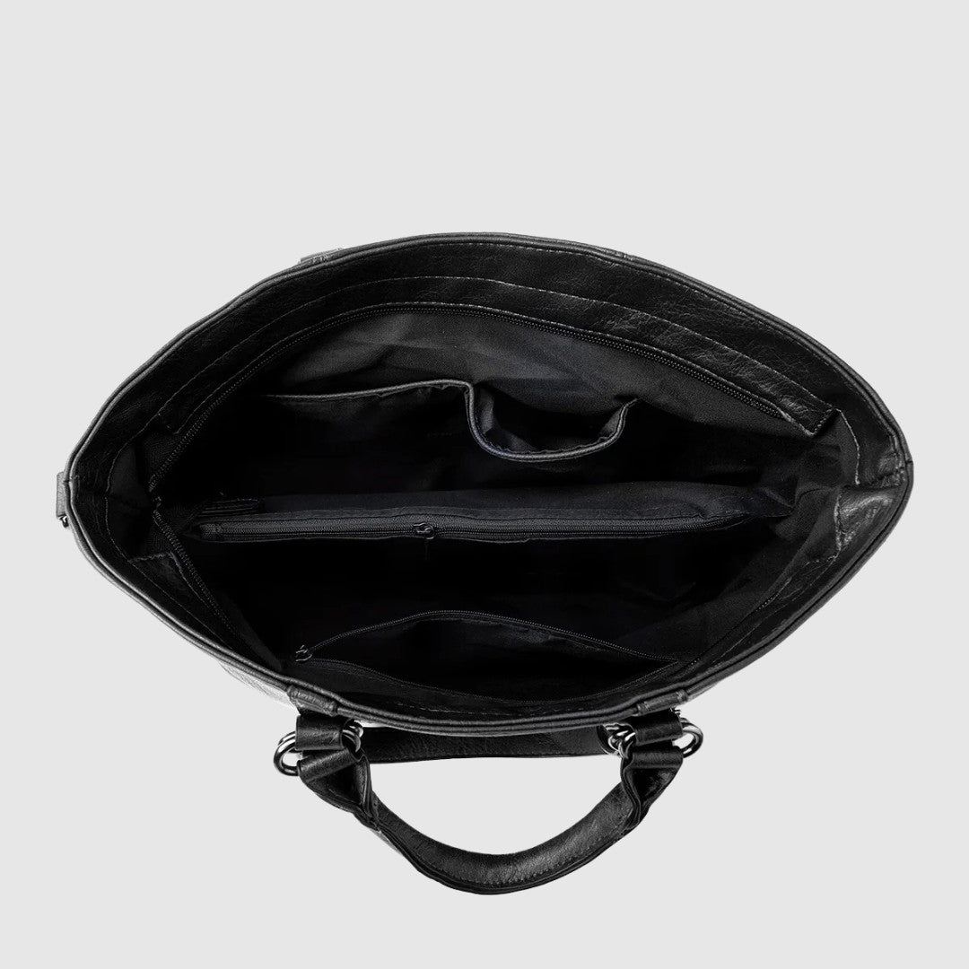 Elegante leren clutch met drie veelzijdige banden – chic en functioneel design