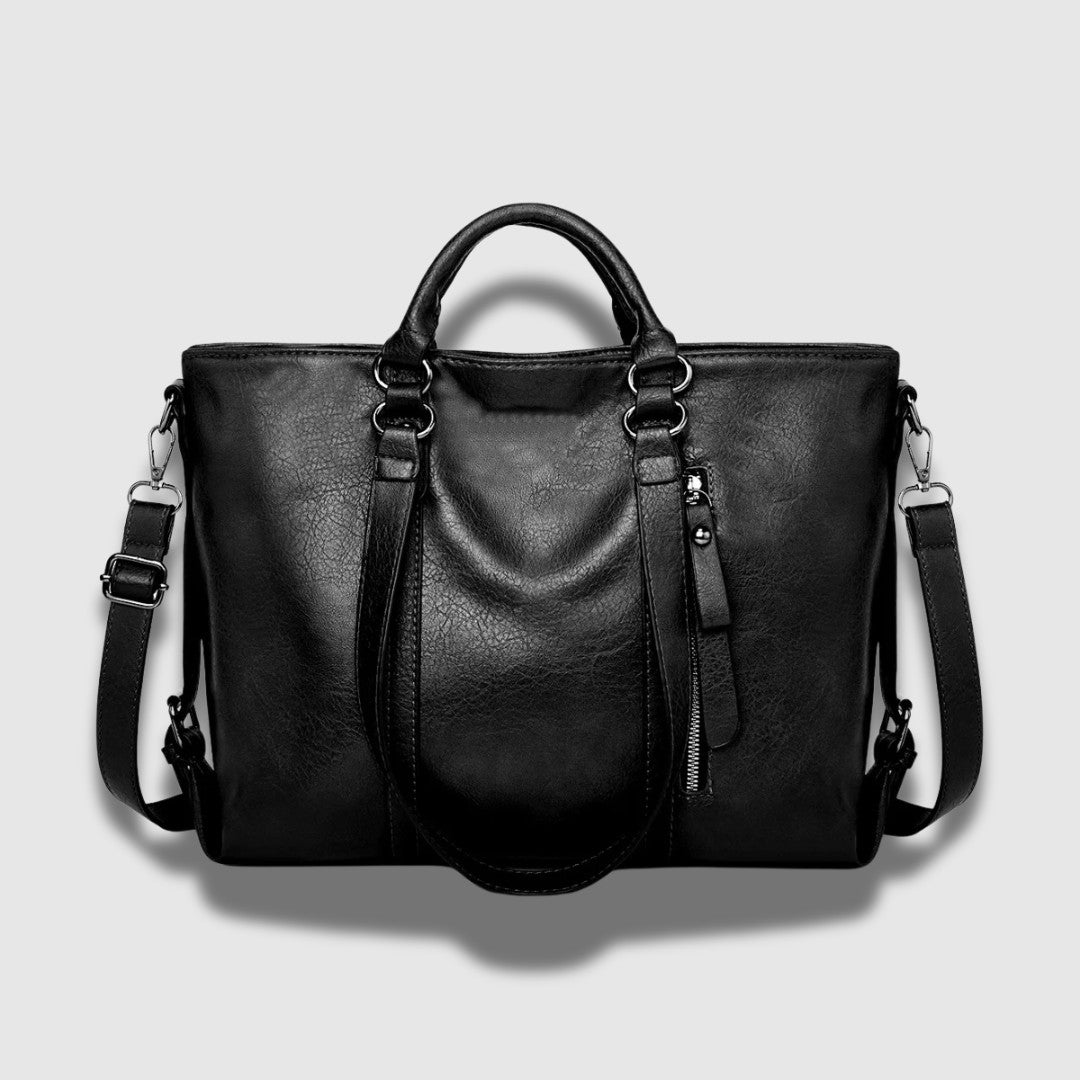 Elegante leren clutch met drie veelzijdige banden – chic en functioneel design