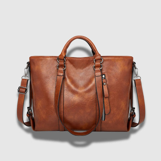 Elegante leren clutch met drie veelzijdige banden – chic en functioneel design