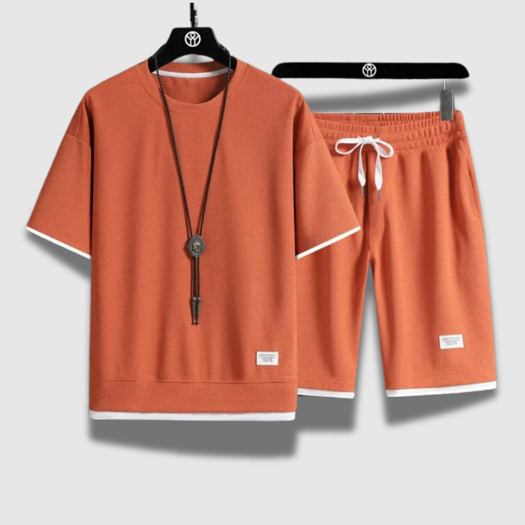 Heren casual zomer shirt & shorts set – lichtgewicht, cool & relaxed