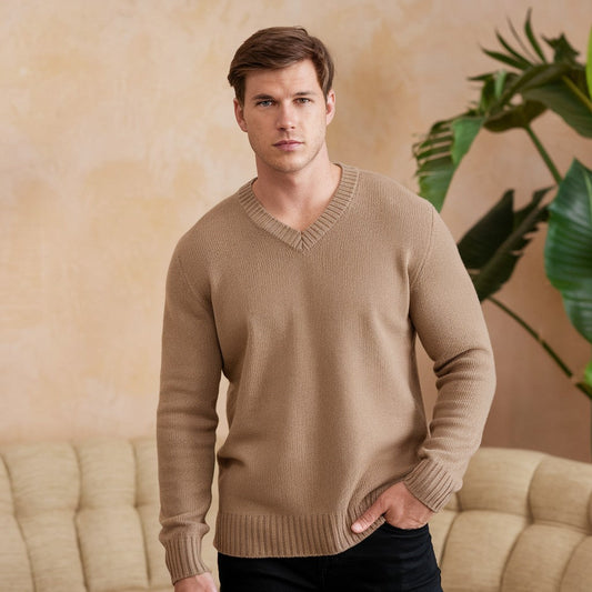 Merinowol V-hals trui voor heren – Klassieke stijl en premium comfort