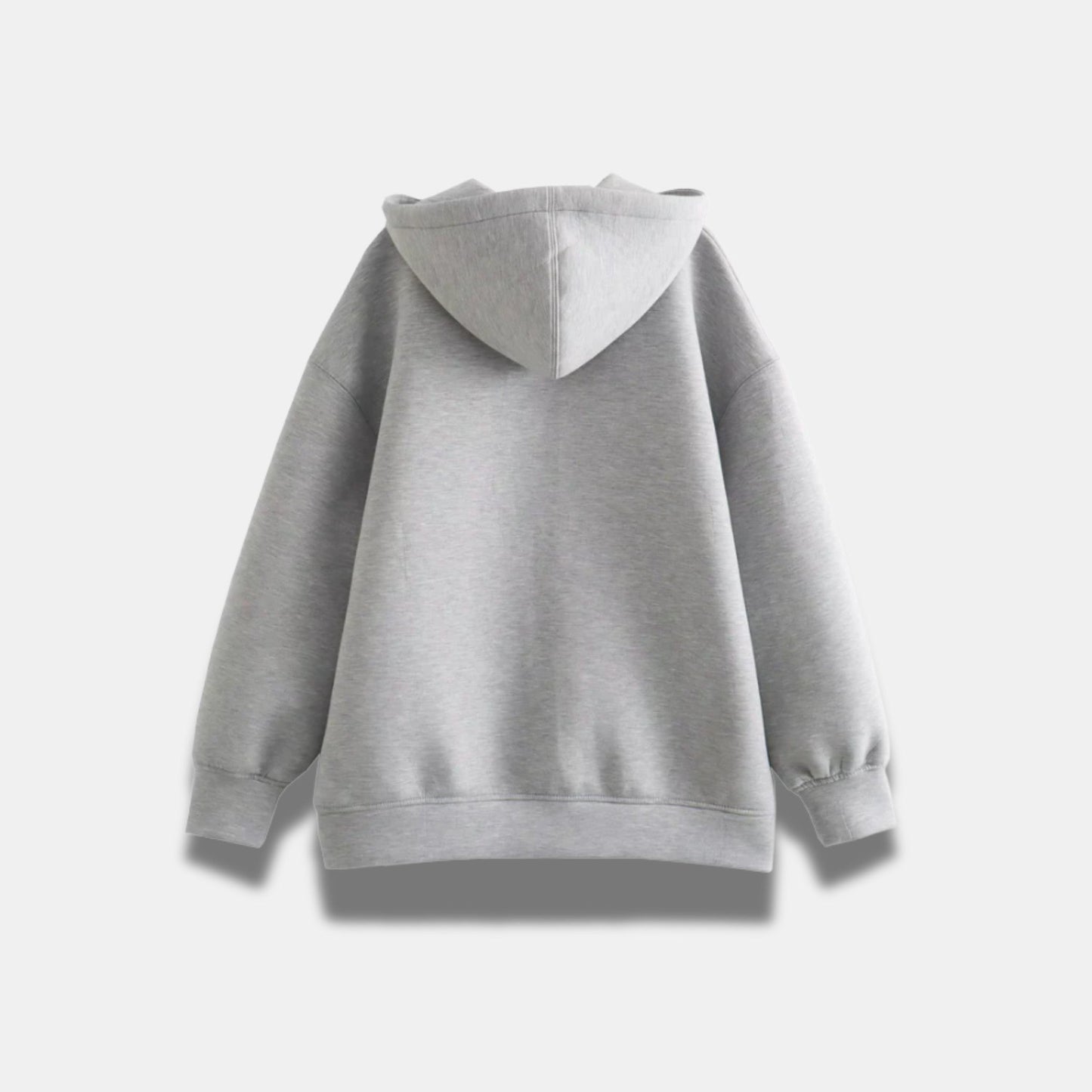 Oversized damesvest met rits en capuchon in grijs – zacht, stijlvol en geschikt voor laagjes